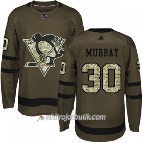 Män Ishockey Pittsburgh Penguins Tröja Matt Murray 30 Adidas 2017-2018 Camo Grön Authentic